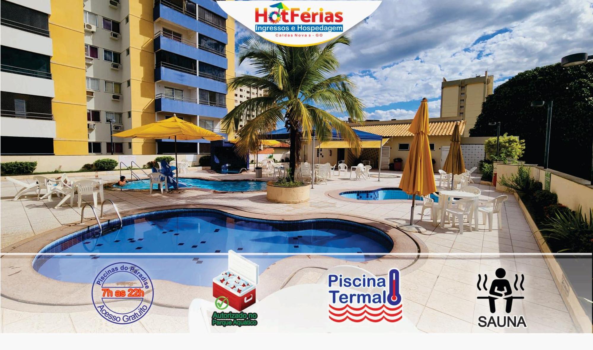 Flat Paradise, Piscinas Termais, Proximo Ao Centro - Hotferias Caldas Novas Exterior foto